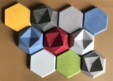 Decoratieve geluidsdemping Hexagonale akoestische panelen 3d Music Studio 600mm * 600mm