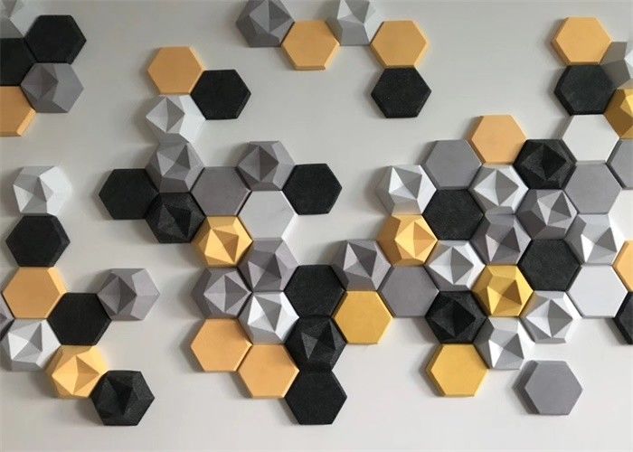 Decoratieve geluidsdemping Hexagonale akoestische panelen 3d Music Studio 600mm * 600mm